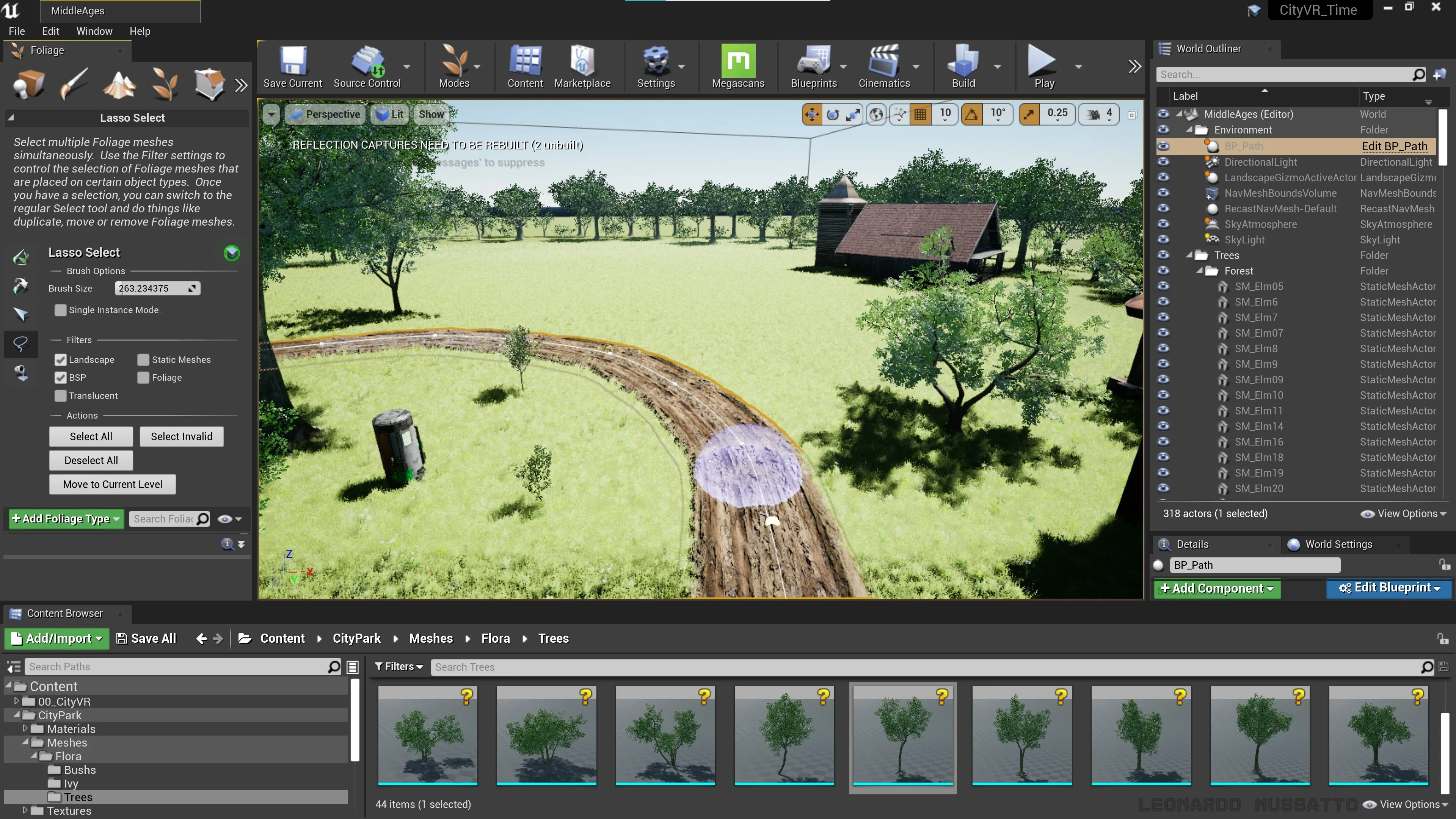 Speculative past rural scene creation in Unreal Engine 4
