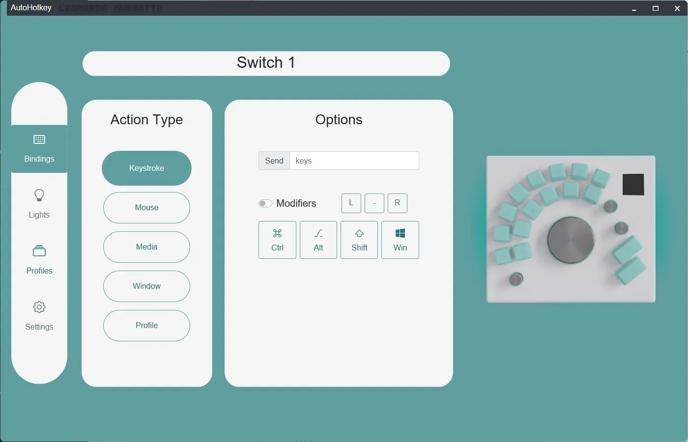 UI beta version: keystroke binding tab