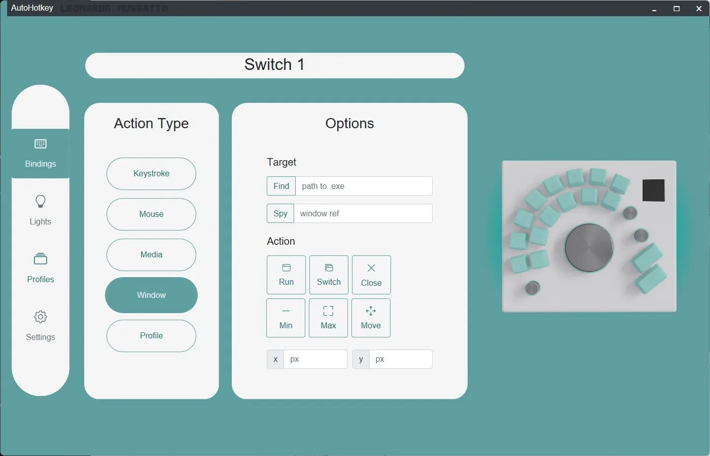UI beta version: window action tab