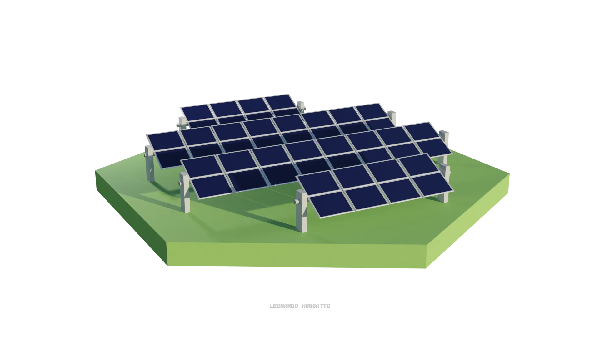 Solar farm tile: racks of stylized solar panels