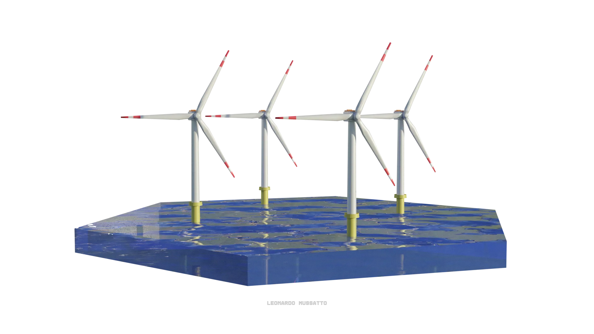 Offshore wind turbines tile: large wind turbines surrounded by sea