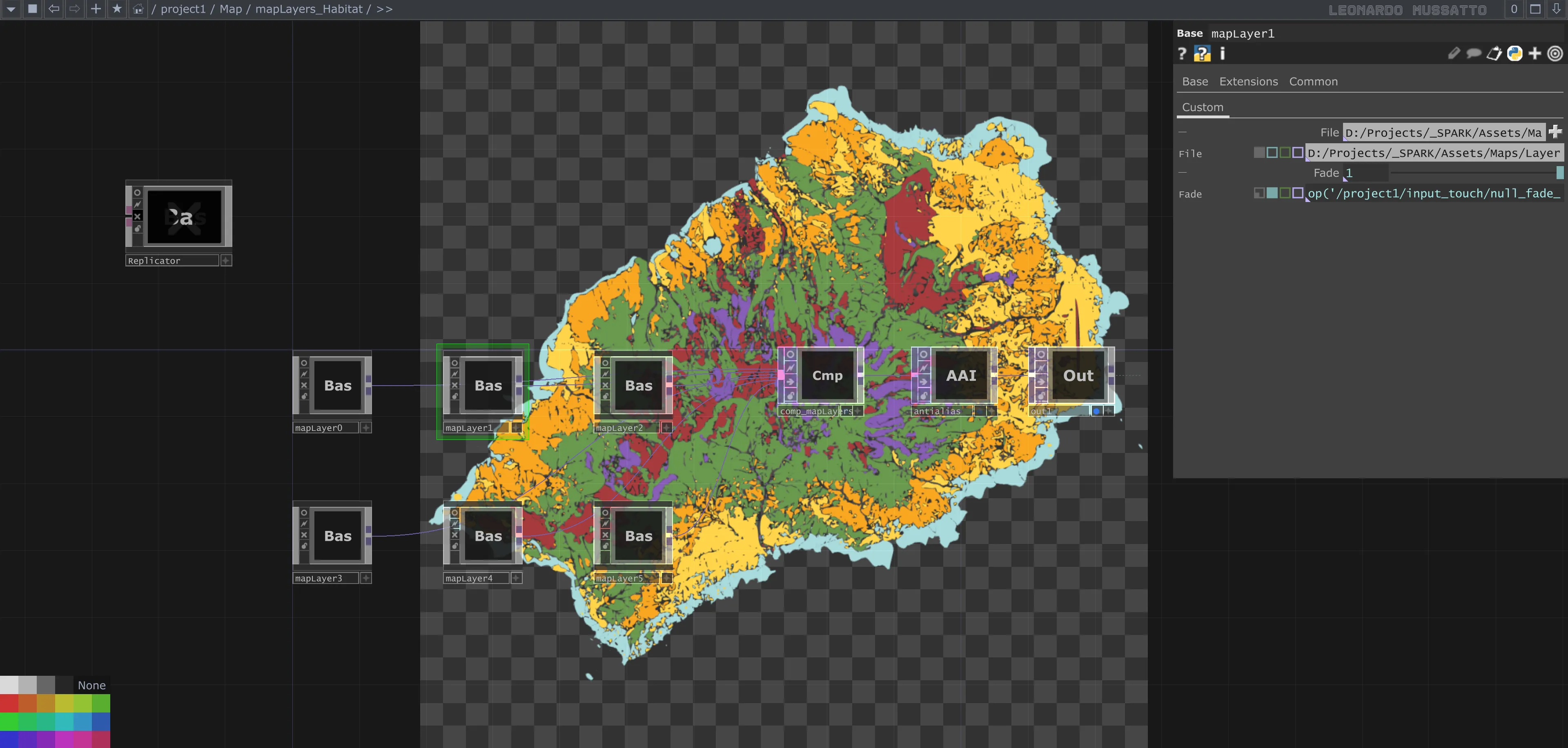 Base components handling map layers in Touchdesigner
