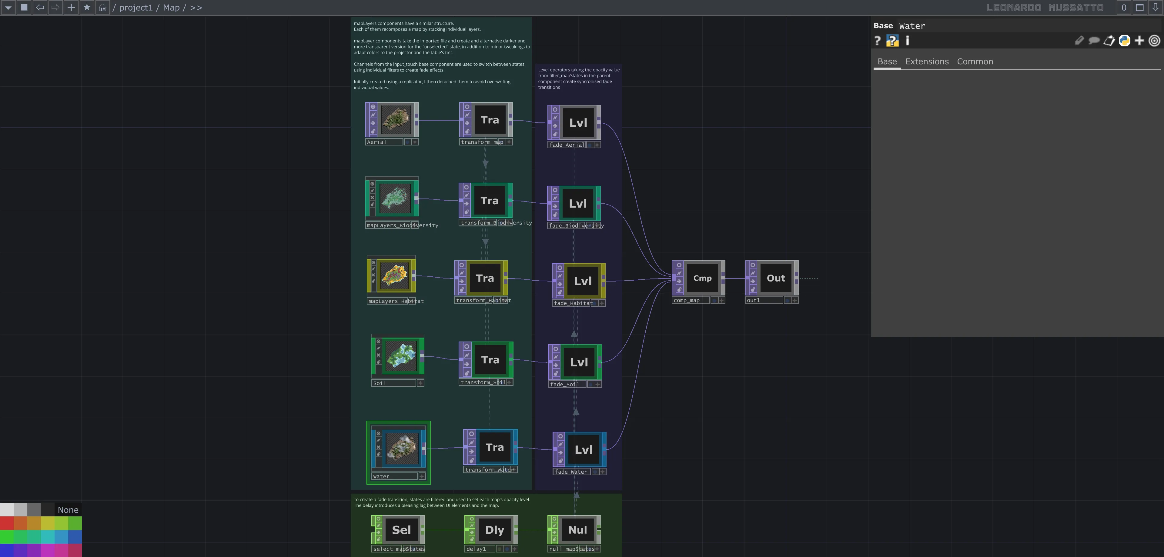 Base component handling maps in Touchdesigner