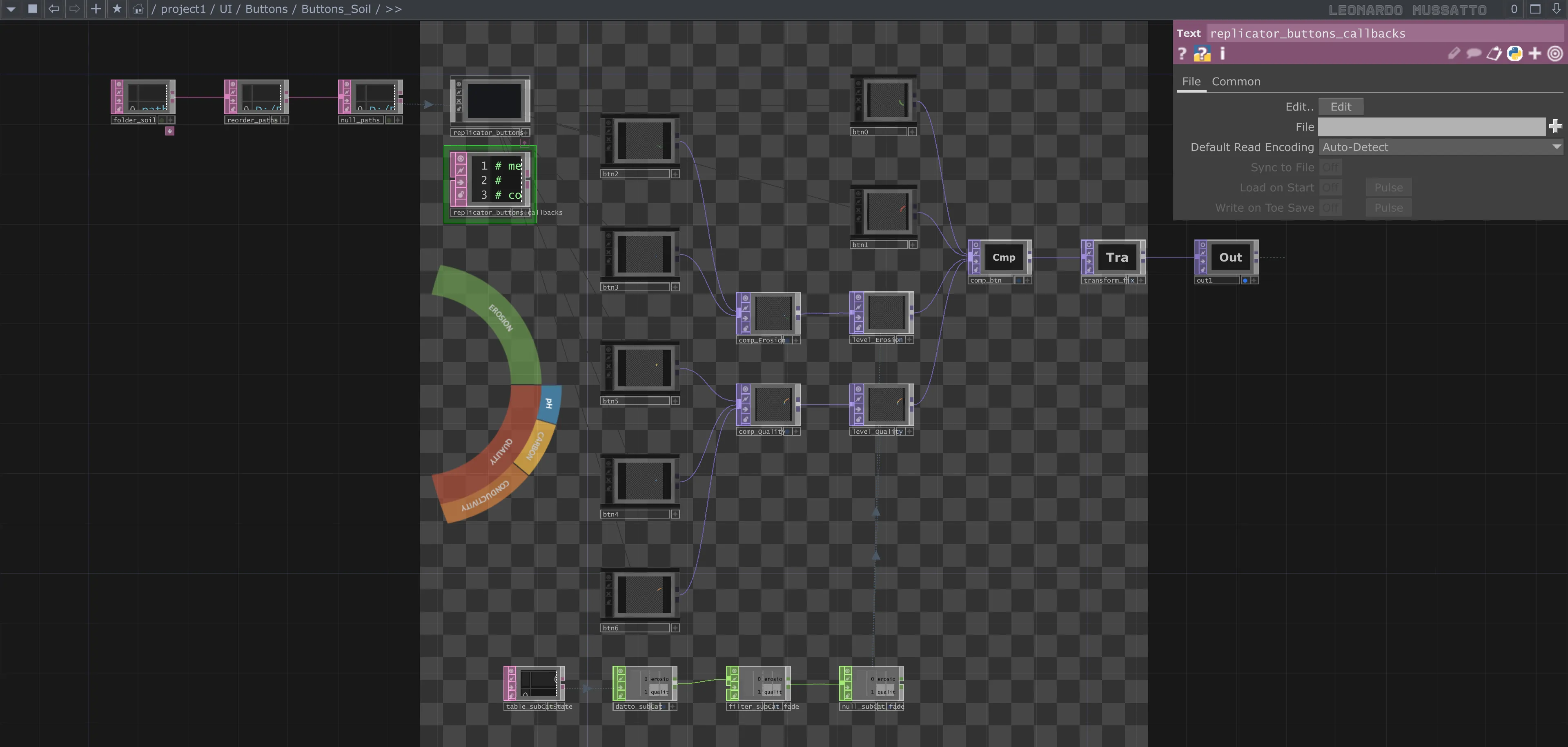 Base components handling buttons in Touchdesigner